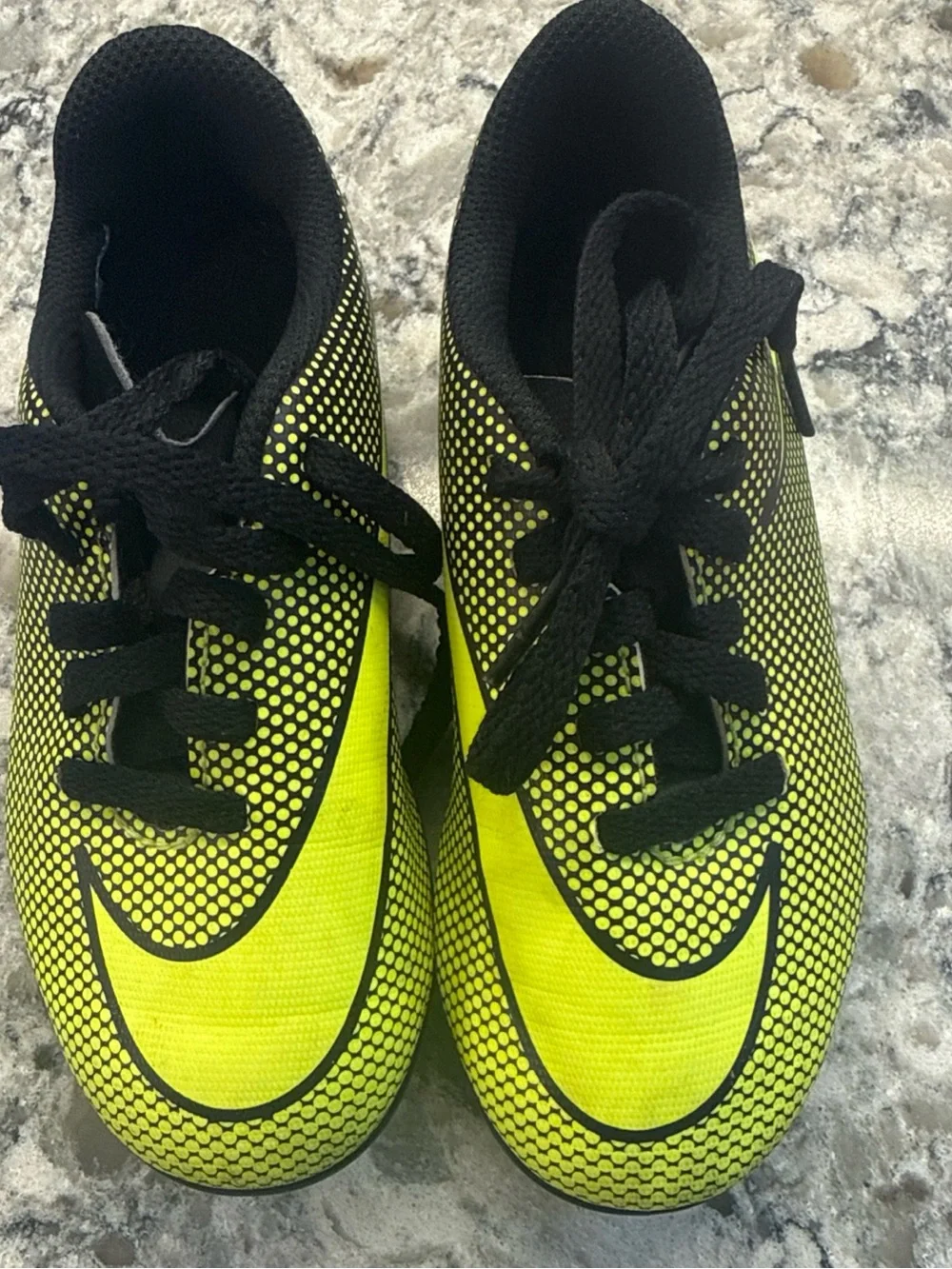 Nike Kids Soccer Cleats in Neon Yellow and Black